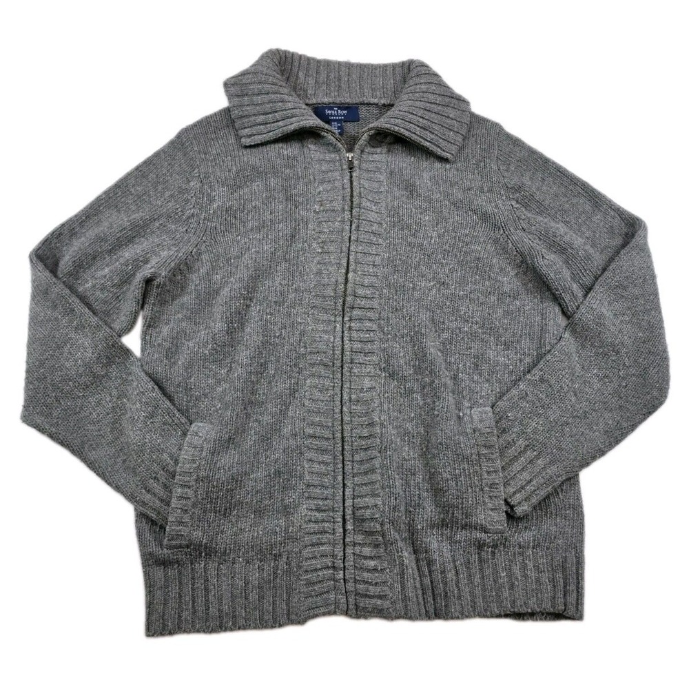 Savile Row London Shawl Cardigan Button Sweater Gray Men's Size XL